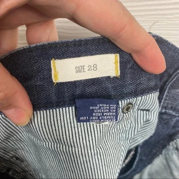 Madewell dark wash Denim Jean Shorts Summer Whiskering Size 28 - Picture 6 of 7